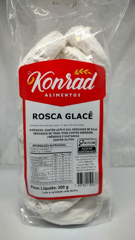 BISC KONRAD ROSCA GLACE BRANCA 300 GR