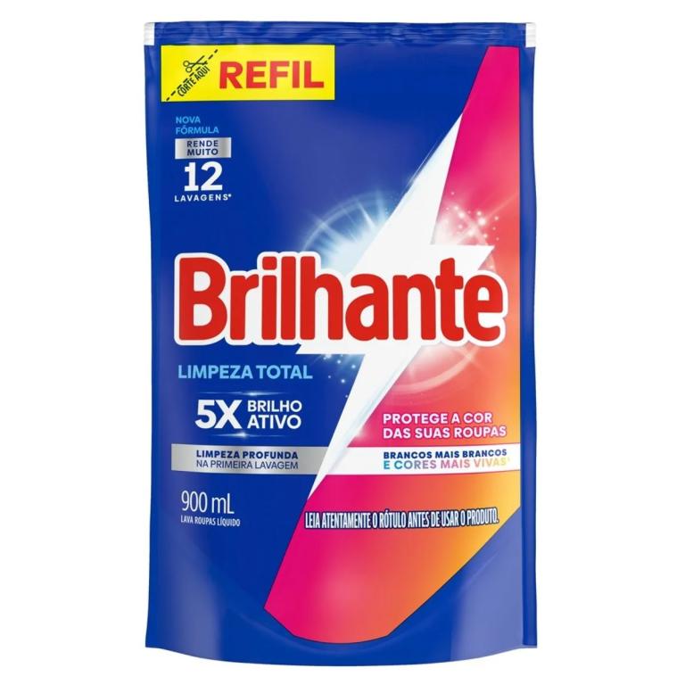 DET.LIQ.BRILHANTE LIMP.TOTAL SACHE-12X900 ML