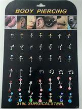 BODY PIERCING CARTELA C/42 UNDS