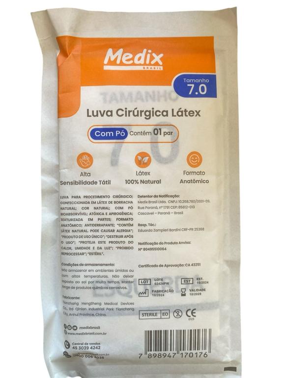 LUVA ESTERIL LATEX BR 7,0