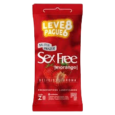 PRESERVATIVO MORANGO SEX FREE LV 8 PG 6