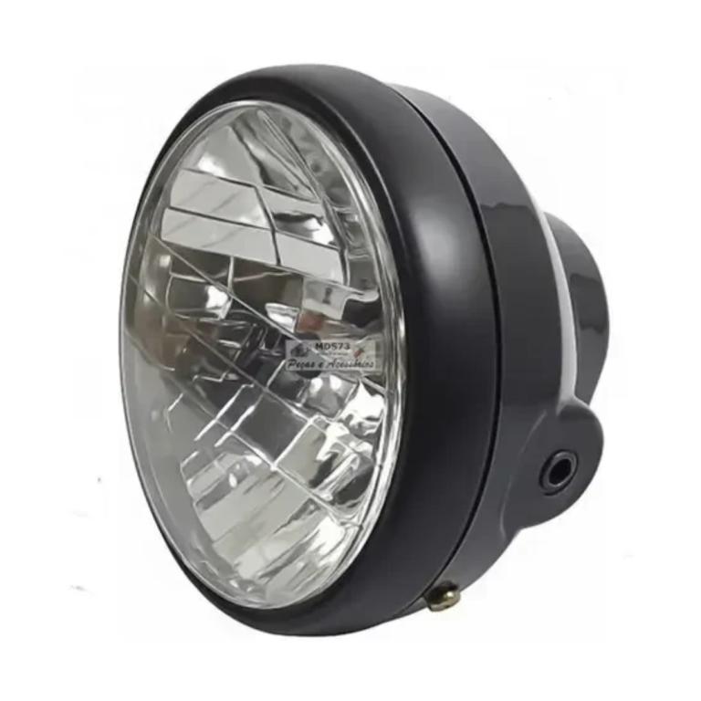 FAROL COMPL TITAN/FAN 125 00-04 ES/KS S/LAMP ARO PRETO PROJECAO