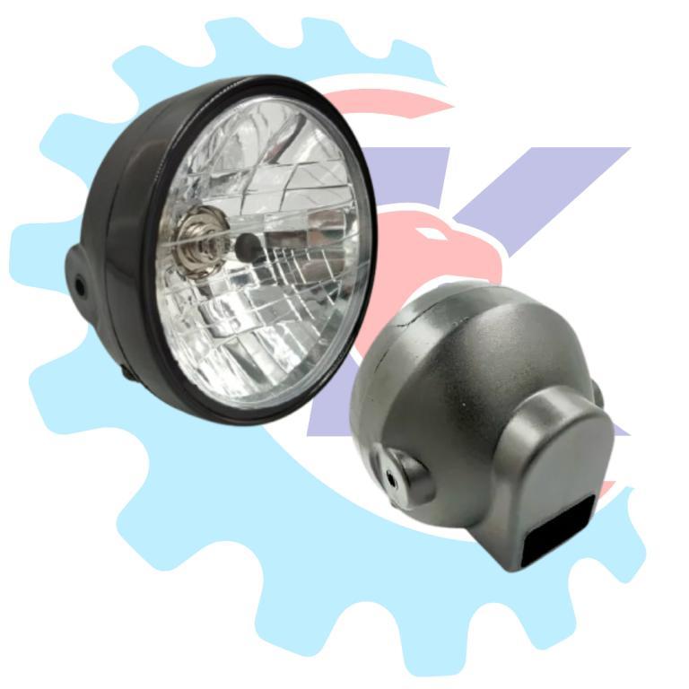 FAROL COMPL TITAN/FAN 125 00-09 ES/KS C/LAMP BIODO PRETO INJ PROJECAO