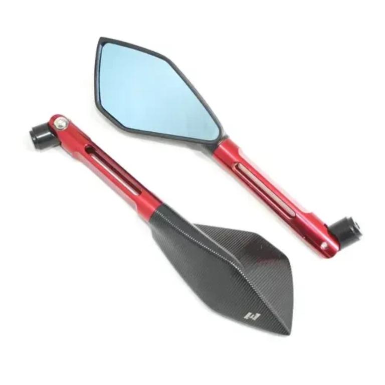 RETROVISOR ESPORTIVO TWINS-MOD TRAPEZIO MINI LUXO UNIVERSA CORES RED DRAGON
