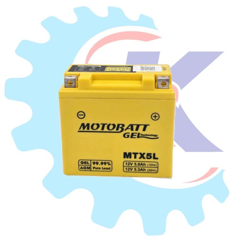 BATERIA MOTOBATT GEL 12V 5.0AH MTX5L