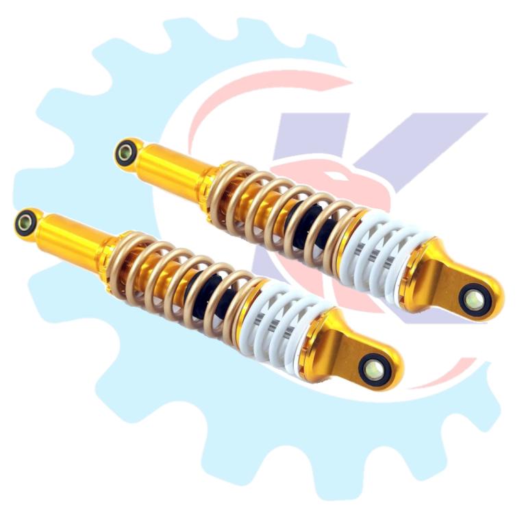AMORTECEDOR ALUMINIO DOURADO MOLA BRANCA TITAN/FAN 125-150-160/YBR 125/FACTOR 125 EMBUS