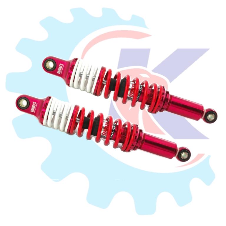 AMORTECEDOR ALUMINIO VERMELHO MOLA BRANCA TITAN/FAN 125-150-160/YBR 125/FACTOR 125 EMBUS