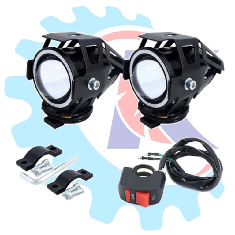 FAROL MILHA LED E7 GRANDE 3 EFEITOS (LUZ PISCA ALTA E BAIXA, ANGEL EYES) C/ INTERR. UNIV. EMBUS