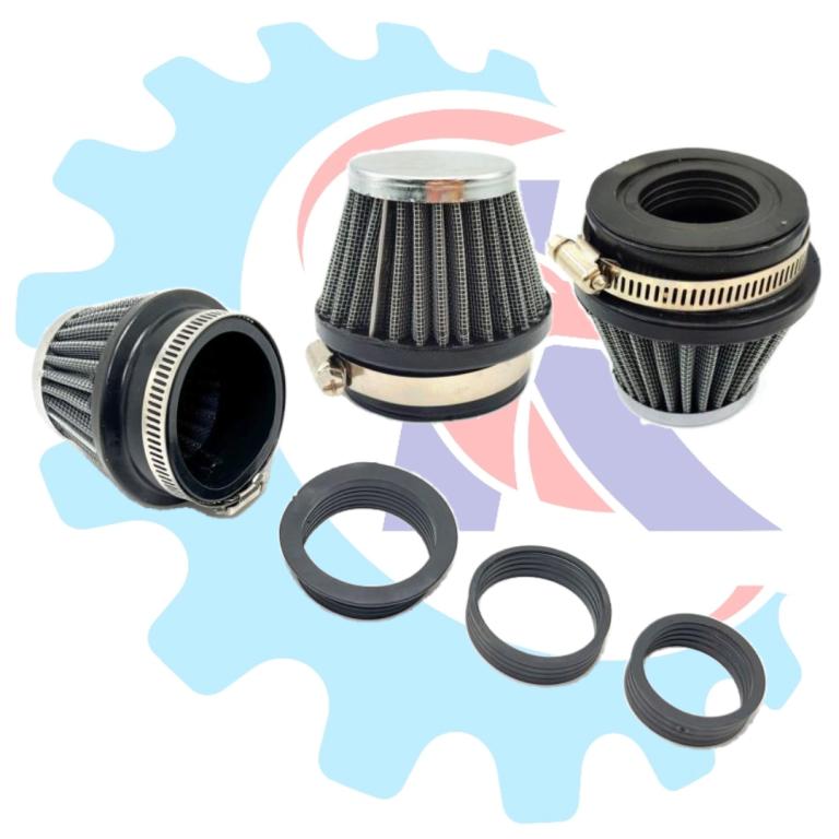 FILTRO AR ESPORTIVO TITAN/FAN/KS/ES 125-150/YBR/FACTOR 125 MODELO CONE (4-SAIDA 33mm, 38mm, 43mm, 54mm) LAVAVEL EMBUS