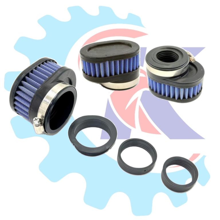 FILTRO AR ESPORTIVO TITAN/FAN/KS/ES 125-150/YBR/FACTOR 125 MODELO OVAL (4-SAIDA 33mm, 38mm, 43mm, 54mm) LAVAVEL EMBUS