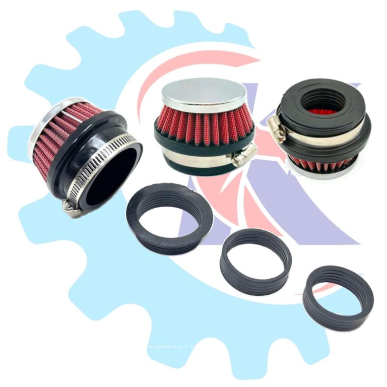 FILTRO AR ESPORTIVO TITAN/FAN/KS/ES 125-150/YBR/FACTOR 125 MODELO REDONDO (4-SAIDA 33mm, 38mm, 43mm, 54mm) LAVAVEL EMBUS