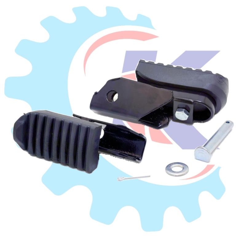 PEDALEIRA DIANT NXR 125-150 03-15/XRE 300 09-15/SHi EFi 175 25-26/FALCON/NX/XR 200/XLR 125 DIR COMPL C/BORRACHA ''U1º''