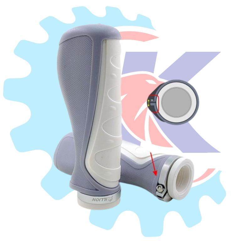 MANOPLA ERGONOMICA C/ ANEL REGULAGEM CINZA E BRANCO EMBUS
