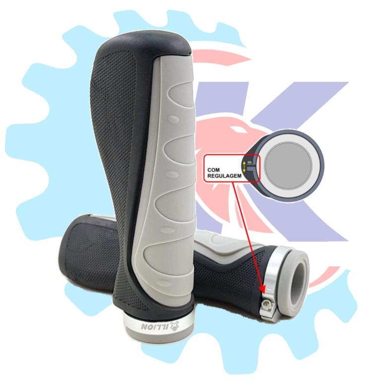MANOPLA ERGONOMICA C/ ANEL REGULAGEM CINZA E PRETO EMBUS