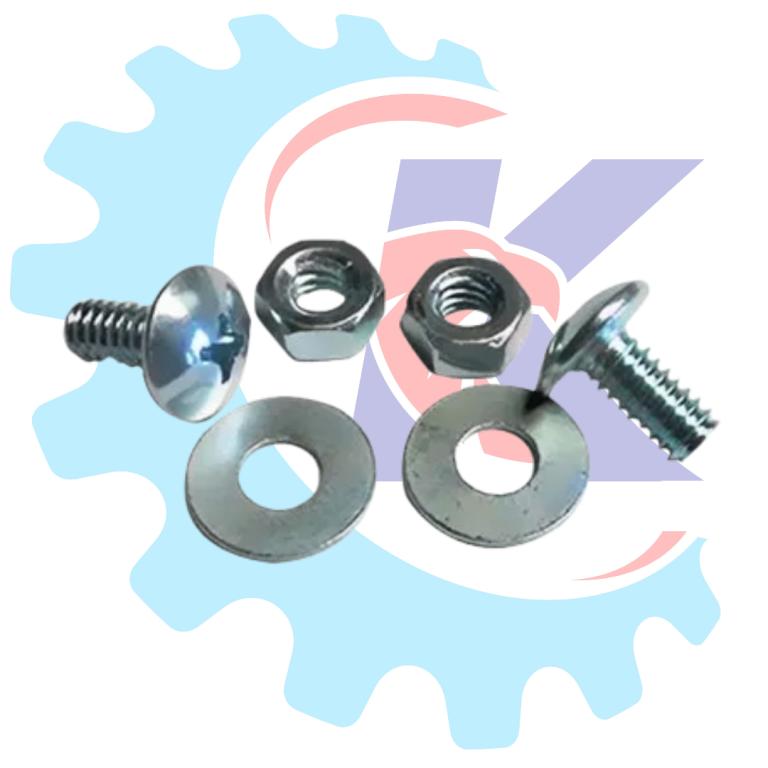 KIT FIXACAO DE PLACA MOTOS 2 PARAF-1 PORCA 2 ARRUELA CABECA GRANDE MOTOK