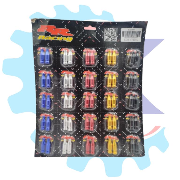 TAMPA VALVULA CARTELA COM 25 PARES ALUMINIO RR RACING