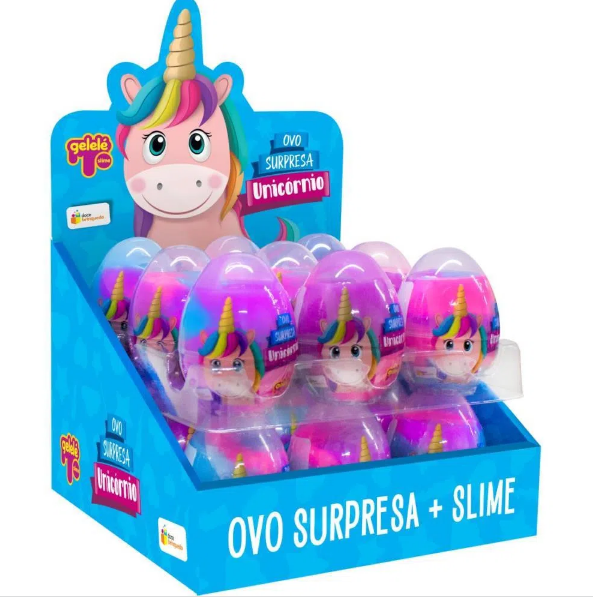 OVO SLIME+SURPRESA GELELE UNICORNIO 18X98G
