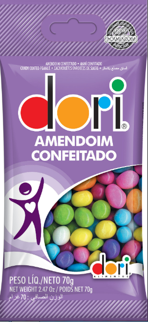 AMENDOIM COLORIDO DORI CONF. 70G