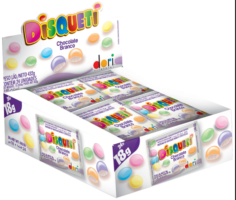 DISQUETI CHOCOLATE BRANCO DORI 24X18G