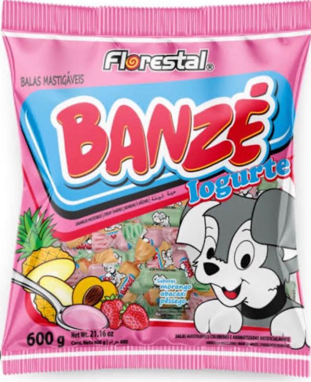 BALA MASTIGAVEL FLORESTAL BANZE IOGURTE 500G (100)