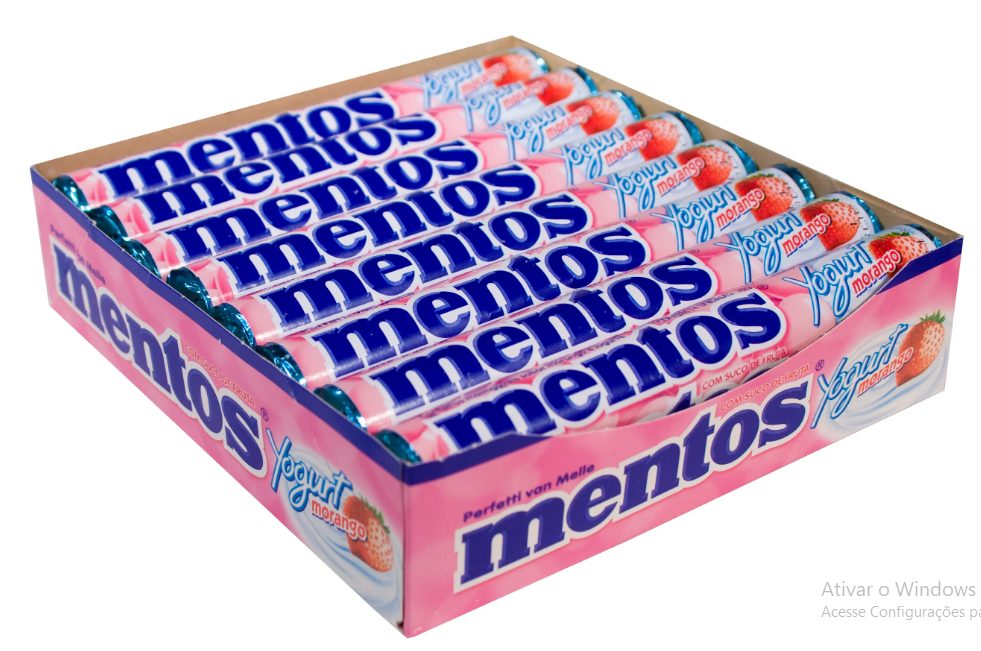 MENTOS STICK YOGURTE MORANGO 16X37,5G