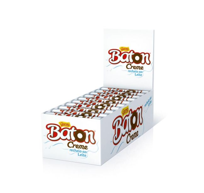 CHOC. GAROTO BATON LEITE+CREME 30X16G