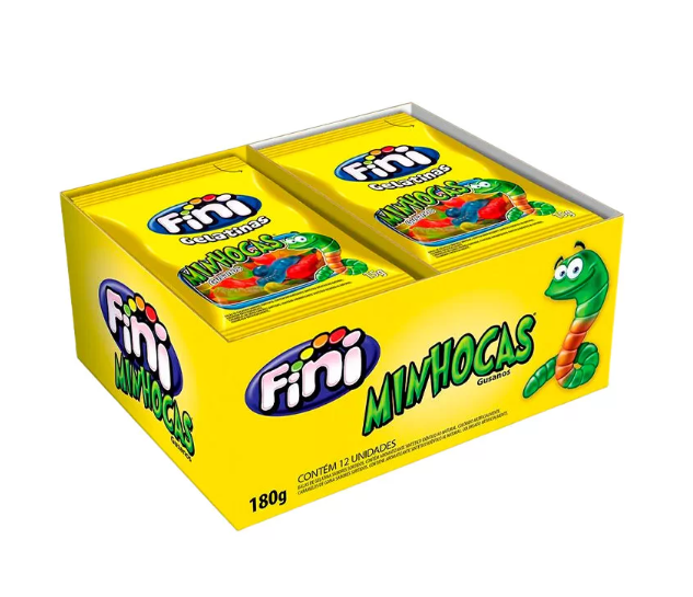 FINI GELATINA MINHOCAS BRILHO 12X15G
