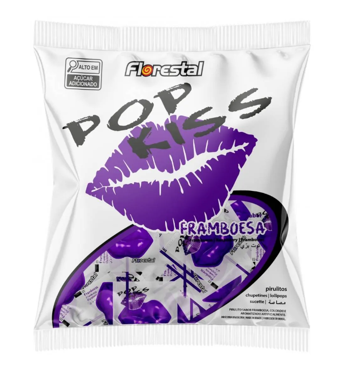 PIRULITO FLORESTAL POP KISS FRAMBOESA 500G (50)