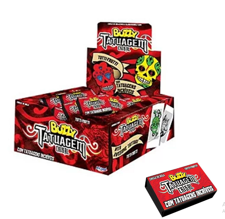CHICLE BUZZY TATTOO TRIBAL TUTTI FRUTTI 90UN