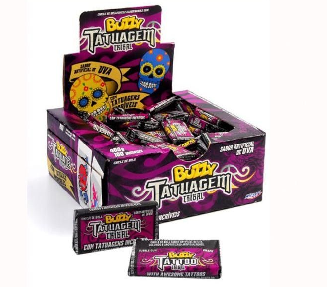 CHICLE BUZZY TATTOO TRIBAL UVA 90UN