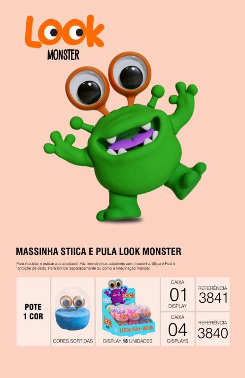 MASSINHA GELELE STICA E PULA LOOK MONSTER 18X14G