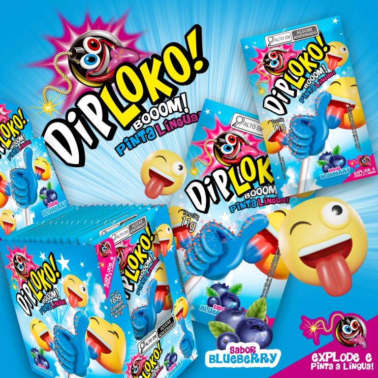 DIP LOKO BOOOM LIKE PINTA LINGUA BLUEBERRY 15X11G