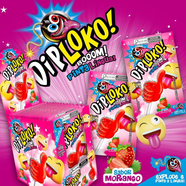 DIP LOKO BOOOM PINTA LINGUA MORANGO 15X11G