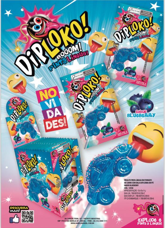 DIP LOKO BOOOM CARS PINTA LINGUA BLUEBERRY 15X11G