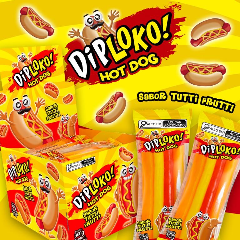 DIP LOKO HOT DOG GUMMY 24X15G