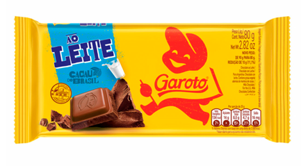 CHOC. BARRA GAROTO 80GR AO LEITE