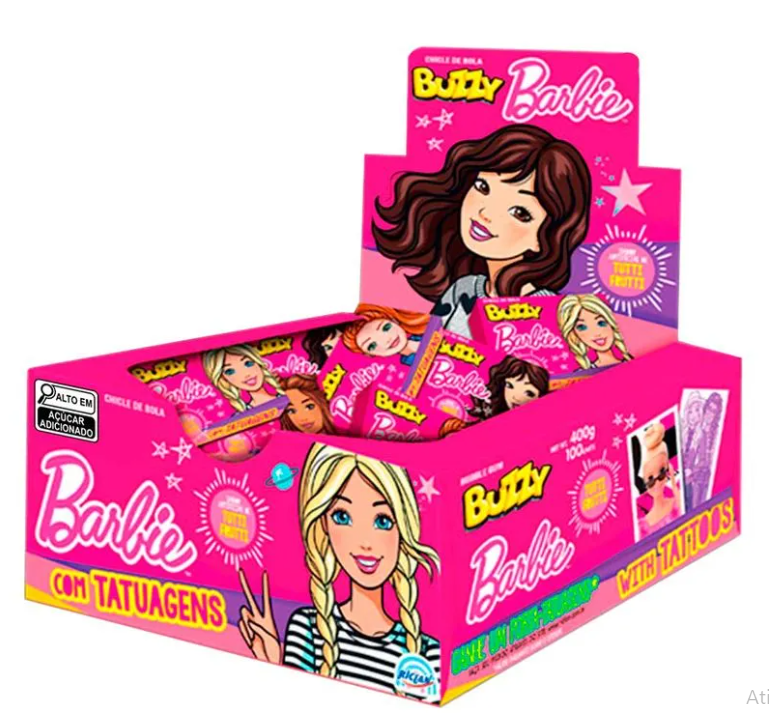 CHICLE BUZZY BARBIE TATTOO TUTTI FRUTTI 90UN