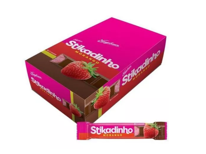 CHOC. NEUGEBAUER STIKADINHO MORANGO 32X12G