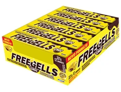 DROPS FREEGELLS PLAY MARACUJA RECHEIO SABOR CHOCOLATE 12UN