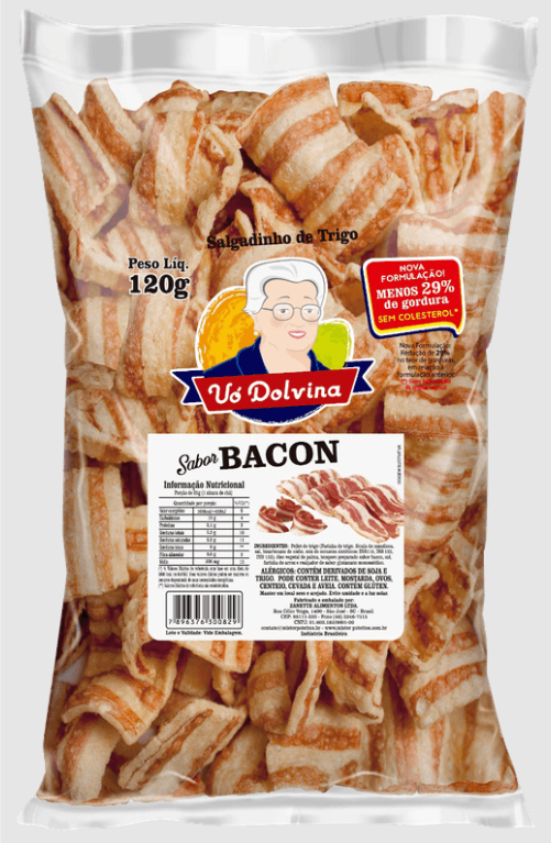 SALGADINHO DE TRIGO BACON VO DOLVINA 120G