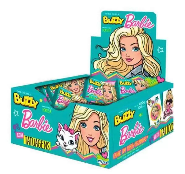 CHICLE BUZZY BARBIE TATTOO HORTELA 90UN