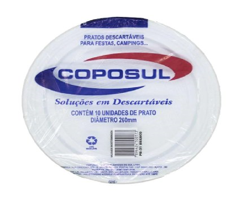 PRATO COPOSUL 26CM BRANCO C/10