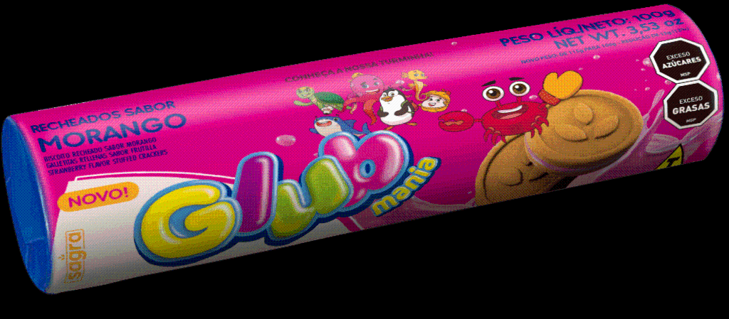 BISC. RECH. MORANGO GLUB 100G