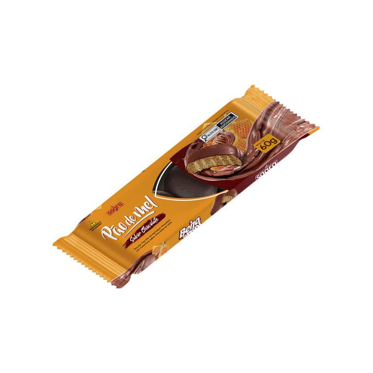 PAO DE MEL SAGRA TRAD C/COBERTURA DE CHOCOLATE 60G