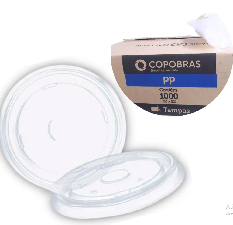 TCT-240 TAMPA P/COPO TERMICO 240ML COPOBRAS PLAST TRANSP PP C/50UN