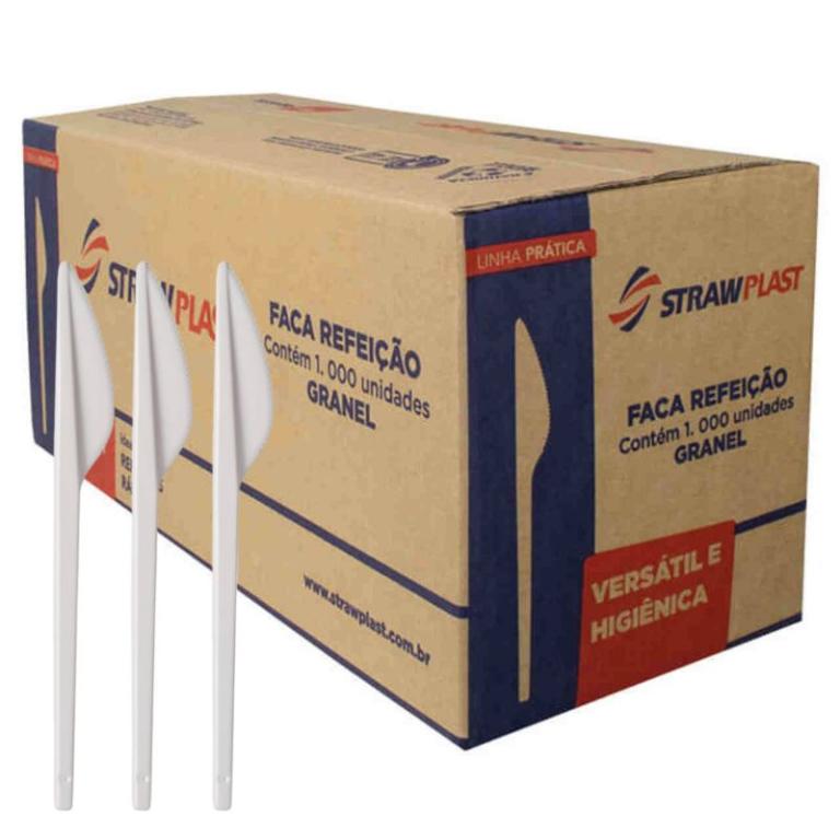 FACA REFEICAO BRANCA GRANEL STRAWPLAST CX/1000