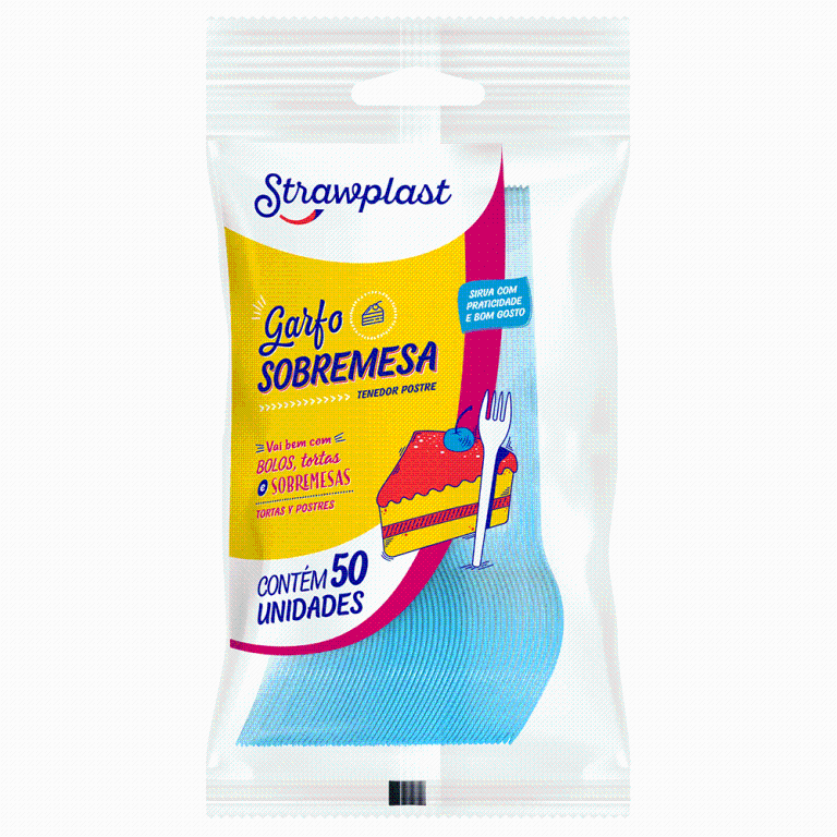 GARFO SOBREMESA AZUL STRAWPLAST C/50