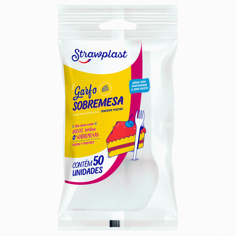 GARFO SOBREMESA BRANCO STRAWPLAST C/50