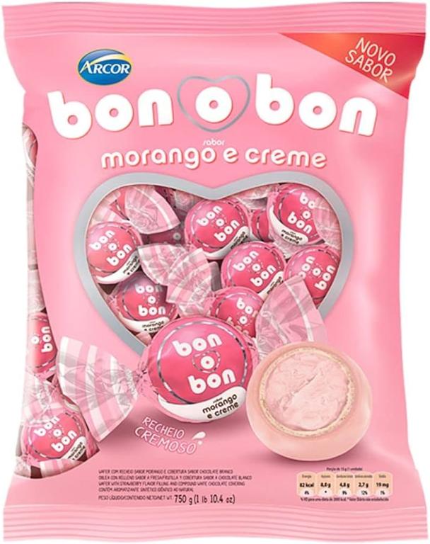 BOMBOM ARCOR BONOBON MORANGO 750G (50)