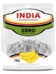 BALAS DE BANANA ZERO ACUCAR  INDIA SM 150GR